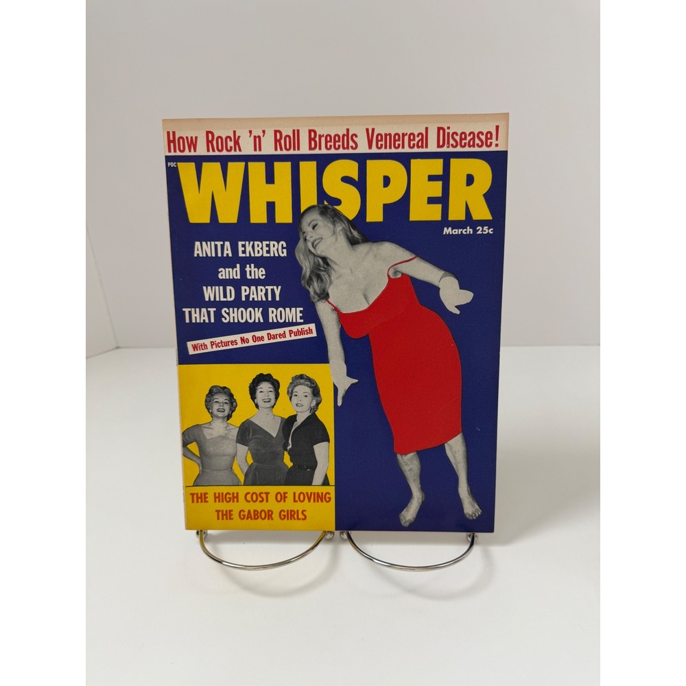 Vintage Whisper Magazine March 1959 Anita Ekberg Gabor Girls Hollywood